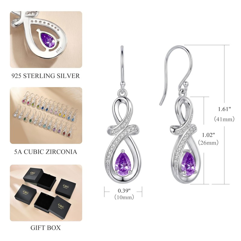 Valentines Day Gift Dangle Drop Earrings 925 Sterling Silver Dainty