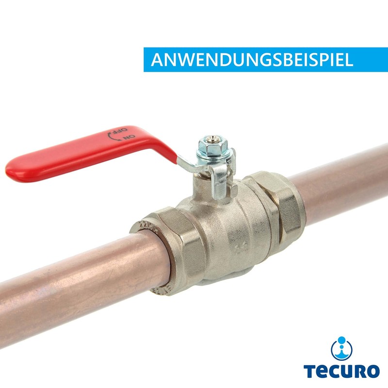 Ball Valve with Compression Fitting for Copper Tube Ø 22