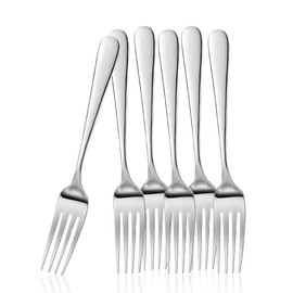 ATB Dinner Forks 8 Inches Stainless Steel Forks Silverware Kitchen Forks Heavy Duty Metal Forks For Home, Kitchen Or Restaurant, Dishwasher Safe (6)