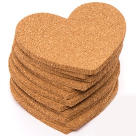 Baker Ross AW103 Heart Cork Coasters Class pack (Pack of 30) Ideal Mothers Day/Valentines Day Themed Crafts for Classroom Activities