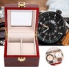 2 Grid Wooden Watch Display Box Watch Storage Holder Gift