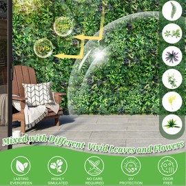 Artificial Boxwood Panels, 20"x20" 6pcs Grass Wall Panels, Greenery Wall with UV Protection, Grass Backdrop for Privacy Fence Screen Outdoor Indoor Wedding Decor Garden Backyard