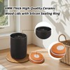 Food Storage Jar Strong Ceramic Storage Canisters with Airtight Wooden