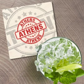 Unbranded Athens Grunge Travel 4'' X 4'' Square Wooden Coaster