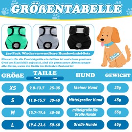 Pack of 3 Reusable Dog Nappies, Highly Absorbent Panties for Female Pets, Hygienic Washable Nappies for Female Dogs, Nappies for Female Dogs in Heat and Incontinence (S, Pattern 3)