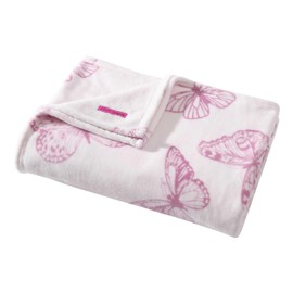 Betsey Johnson - Blanket, Ultra-Soft Plush Bedding, Warm & Cozy, Oversized Room Essentials (Malachite Butterfly Pink, Full/Queen)
