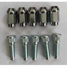 WANTONE RACING 5pcs Front Wheel Lug Stud 610-569 1/2-20 0.627 in. Knurl 1.9 in. Length with 19mm Hex Lug Nuts Replacement for Jeep Wrangler JK, Wrangler, Liberty, Dodge Nitro