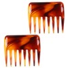 PACKOVE 2Pcs Tooth Combs Retro Wide Tooth Hairdressing Combs for