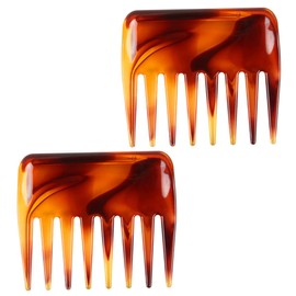 PACKOVE 2Pcs Tooth Combs Retro Wide Tooth Hairdressing Combs for Relief Scalp Massage Durable Lightweight Design for Styles