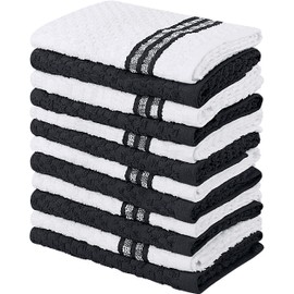 Utopia Towels 12 Pack Kitchen Towels, 15 x 25 Inches Cotton Dish Towels, Tea Towels and Bar Towels (Black)