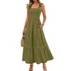 MEROKEETY Women's Summer Boho Maxi Dress Beach Vacation Casual Smocked