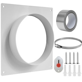 Tubos di ventilazione da 150 mm, adattatore per tubo di scarico, flangia per parete, raccordo per tubo, raccordo per sistema di climatizzazione, in plastica, raccordo per canale di ventilazione, tubo
