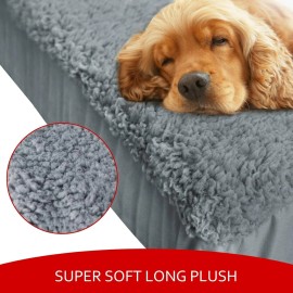 Moonsea Dog Bed Covers Plush Replacement Dog Mattress Cover Dog Bed Liner 2 Pack 32"x44"