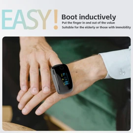 Rechargeable Pulse Oximeter Fingertip Oxygen Monitor Fingertip with SpO2 Pulse Rate and PI RR OLED Precision Fast Oximeter SpO2 Reading Outdoor Sports Home (Black)