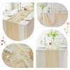 Sioloc 5 Pack Beige Cheesecloth Table Runner,10ft Gauze Boho Romantic