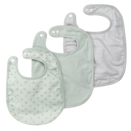 roba Organic Set of 3 Bibs 'Lil Planet' Frosty Green, Jersey, Muslin, Cotton, GOTS, 23 x 30 cm