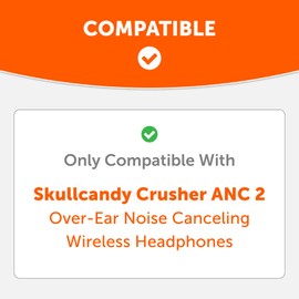 WC PadZ Crusher ANC 2 - Premium Replacement Earpads for Skullcandy Crusher ANC 2 Over-Ear Headphones by Wicked Cushions | Enhanced Comfort & Sound Isolation | Black