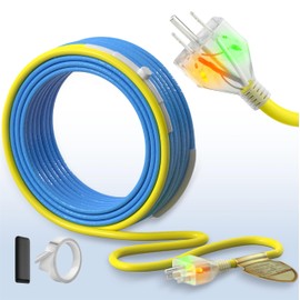 YELODEER 24 Ft Upgraded Dual-Indicators Heat Tape for Water Pipes, Self-Regulating Heat Trace for Pipes, with Extra End Seals, for Heat Tracing of Metal and Plastic Household Water Pipes