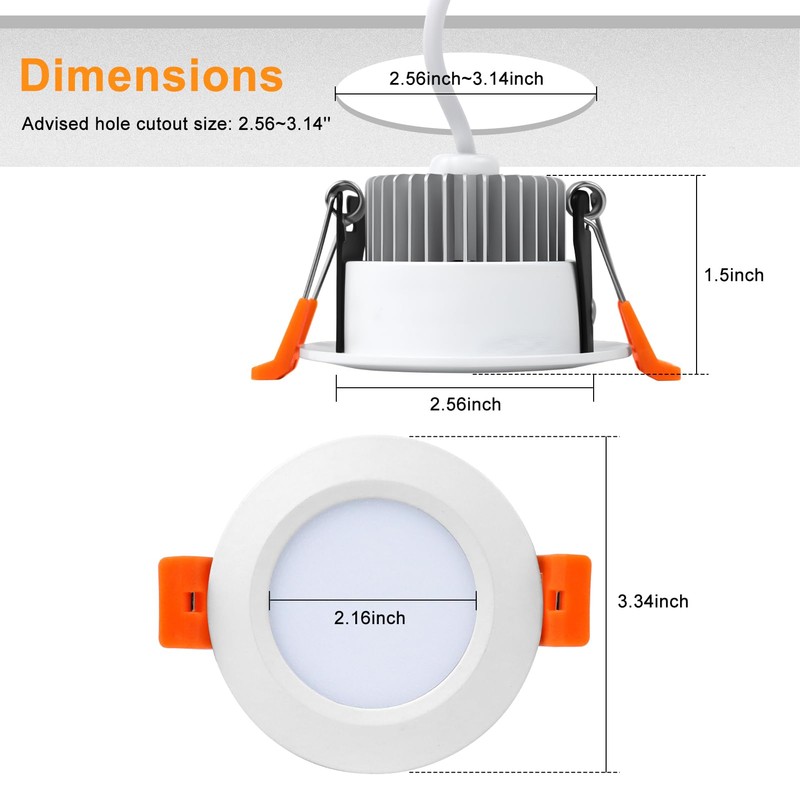 YGS-Tech Smart 3 Inch LED Recessed Lighting RGB WiFi Downlight,