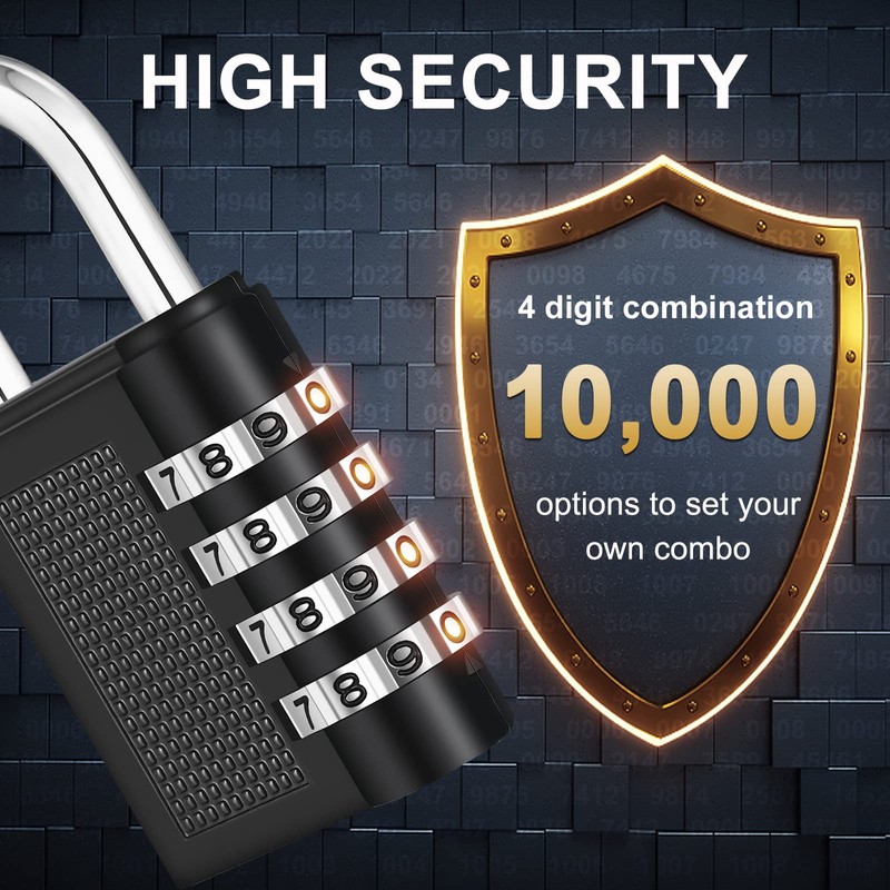 ZHEGE Gym Lock 4 Digit Combination Padlock for Locker, School,