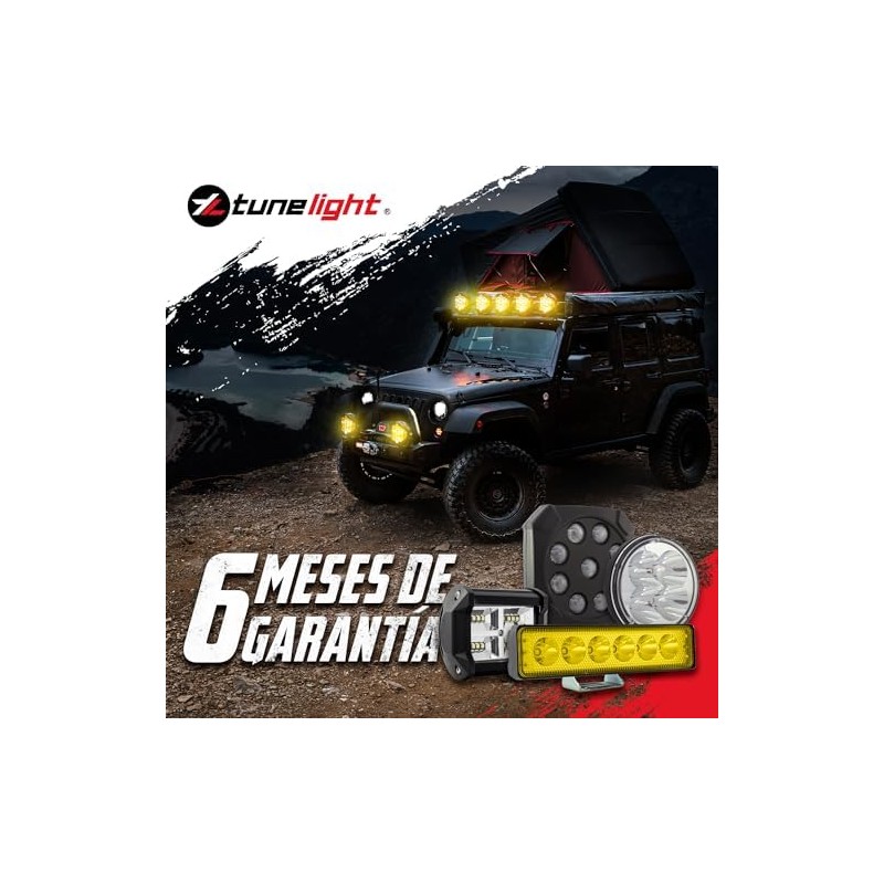 2 Faros Rectangulares con 8 Leds 32 Watts Luz Blanca
