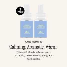Pura and Allos - Fragrance Refill for Smart Home Air Diffusers - Aromatherapy Scents for Home - up to 120-Hours of Premium Fragrance per Vial - 2 Pack - Ylang Pistachio (Calm)