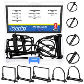 Glarks 9pcs 4.5/6/8/10/11mm 3/16in 1/4in 5/16in 3/8in 27/64in Lynch Pins and Square & Arch Shapes Wire Lock Pins Set, 3 Styles Hitch PTO Pins, Towing PTO Shaft Hitch Pins for Mechanics, Cars