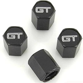 Elite Automotive Products, Inc. Logo Tire Stem Valve Caps for Ford Mustang GT (Black)