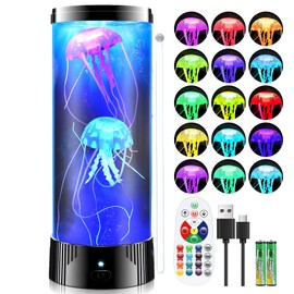 ONXE Jellyfish Lamp,16 Color Changing with Remote Control Mood Lamp,USB Powered Jellyfish Bubble Night Light,Jelly Fish Tank Aquarium Decor for Bedroom Living Room Office,Gift for Kids Adult