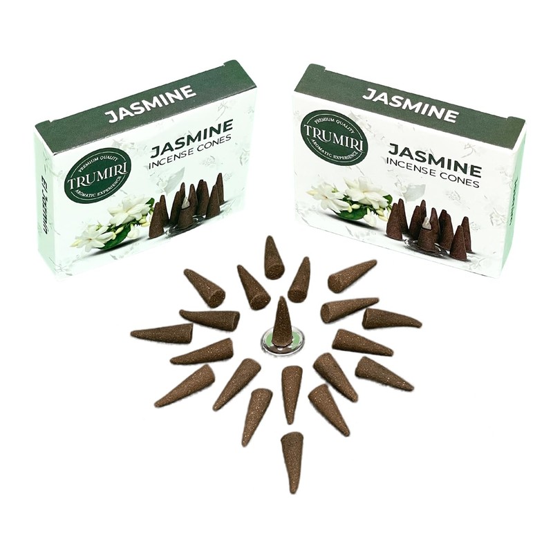 TRUMIRI Jasmine Incense Cones - Total 20 Cone Incense -