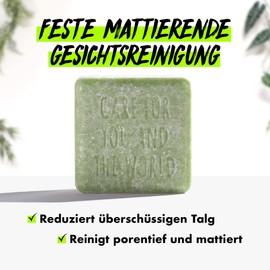 Sante SANTE Naturkosmetik Solid Matte Facial Cleansing with Organic Grapefruit & Sea Salt for Combination Skin without Plastic Certified & Vegan 60 g