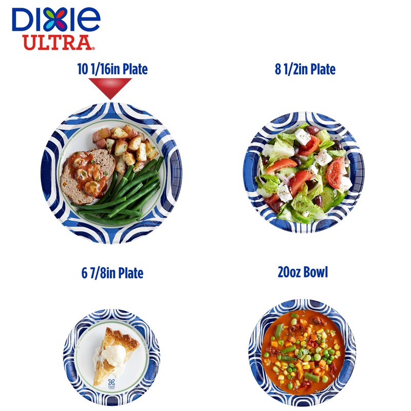 Dixie Ultra, Large Paper Plates, 10 Inch, 100 Count, 3X