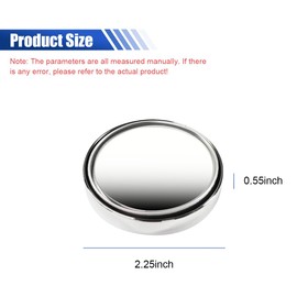 GAOLAOSY 2PCS 2" Round HD Glass Convex Rear View Mirror, 360° Rotate Wide Angle Side Blind Spot Mirrors with Frame & Self Adhesive, Universal Auto Exterior Mirror Accessories for Car Truck (Silver)