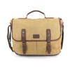 Vintage Canvas Messenger Bag, Laptop Briefcase with Shoulder Strap