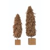 Fabric Yarn Tree with Wood Block Base, Tan