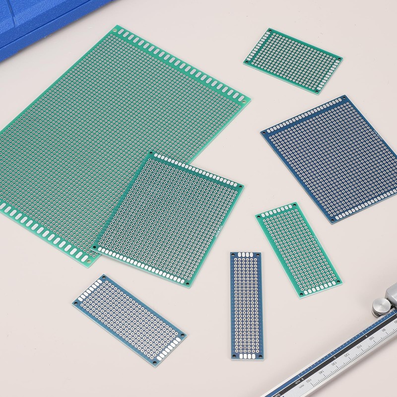 MECCANIXITY 2Pcs Breadboard Solderable 100mm x 100mm Green Circuit PCB