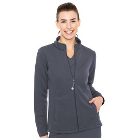 Med Couture Activate Women's Performance Fleece Scrub Jacket Pewter XL