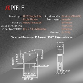 APIELE Schalter Wippschalter 6 Stück Schalter mit der Größe 32 * 16 Ein-Schalter vom Typ KCD3-102N BIUE A2-Schiffstyp-Wippschalter dreipolig mit zwei Gängen Elektronischer Schalter
