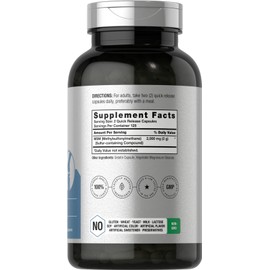Horbäach MSM Supplement Capsules | 2000mg | 250 Count | Non-GMO and Gluten Free Formula | Methylsulfonylmethane