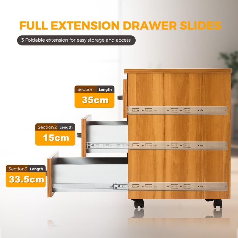 22 Inches Drawer Slides - 2 Pairs Soft Close Drawer