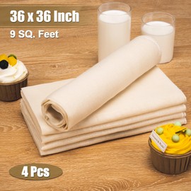 Amrules Cheese Cloths for Straining, 4PCS 36x36 Inch Grade 100 Cheese Cloth, Reusable Washable Unbleached Pure Cotton Cheesecloth for Cooking and Cheese Making with Hemmed Edge
