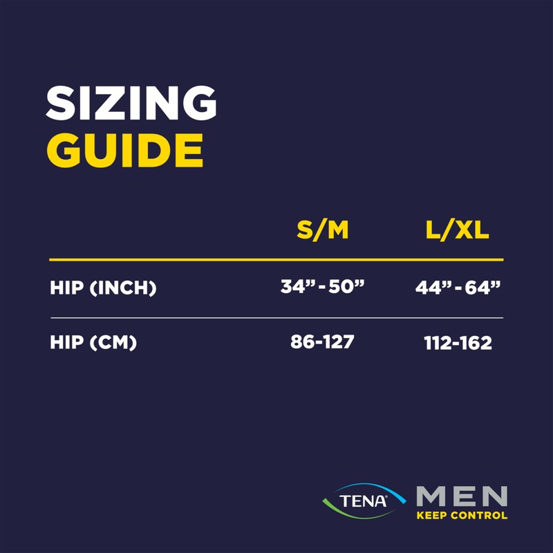TENA Overnight Extra Coverage Incontinence Underwear for Men, Masculine Style