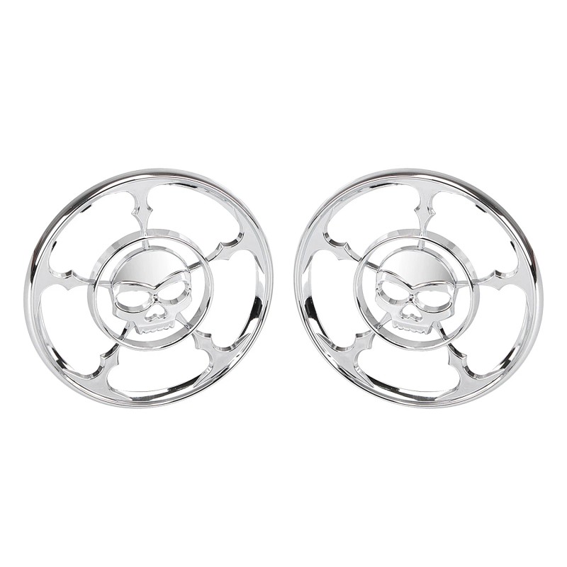 Unbranded Chrome 4-1/2" Speaker Trim Grill Cover For Harley Electra