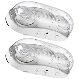 LEONLITE LED Emergency Lighting, Wet Location Emergency Light with Battery Backup, Commercial Exit Lights for Business, 2 Adjustable Heads, UL &FCC Listed, 120/277V, White, Pack of 2