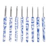 8pcs Crochet Hook Set Blue White Porcelain Printing Hand Polished