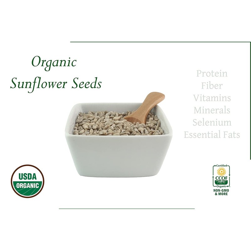 Organic Sunflower Seeds-Kernels-Hulled Raw non-GMO Unsalted Keto Vegan (25lb)