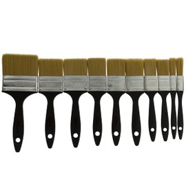 Coral 31129 Value Synthetic Paint Brushes 10Pk for Walls Ceilings, Laying Off, General Painting 10 Piece Pack Set 2X 0.5", 2X 1", 3X 1.5", 2X 2", 3"