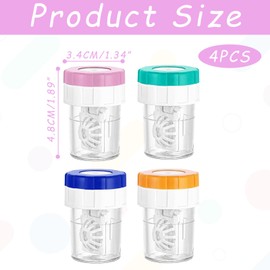 4 Stück Kontaktlinsenbehälter,Hochwertige Kontaktlinsenbehälter,Manuelle Kontaktlinsenreiniger,Kontaktlinsen Aufbewahrung,Kontaktlinse Kästen Mit Körbchen,Für Den Täglichen Gebrauch Zuhause Reisen