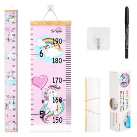 Children's Height Chart for Children's Room, Wall Hanging Altimeter Decoration, Removable Canvas Measuring Guide Ruler for Children, 200 cm x 20 cm
