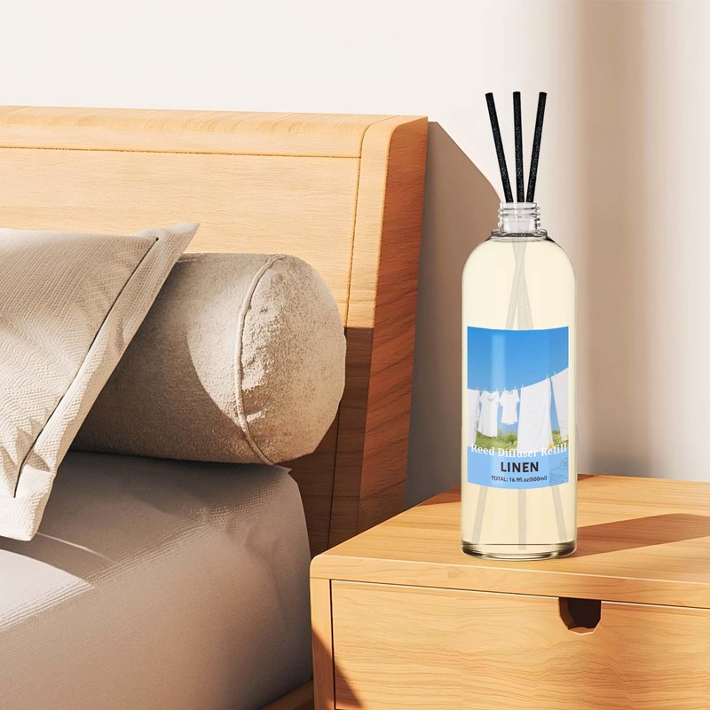 STRN Reed Diffuser Refill, Linen Scent Diffuser 500ml Long-Lasting Summer